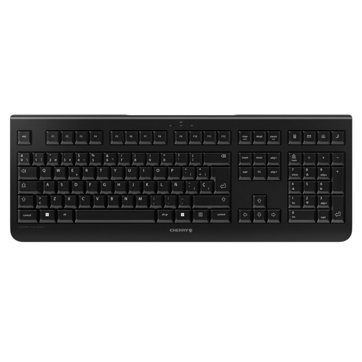 Wireless Keyboard Cherry JK-3000ES-2 Black Spanish Qwerty