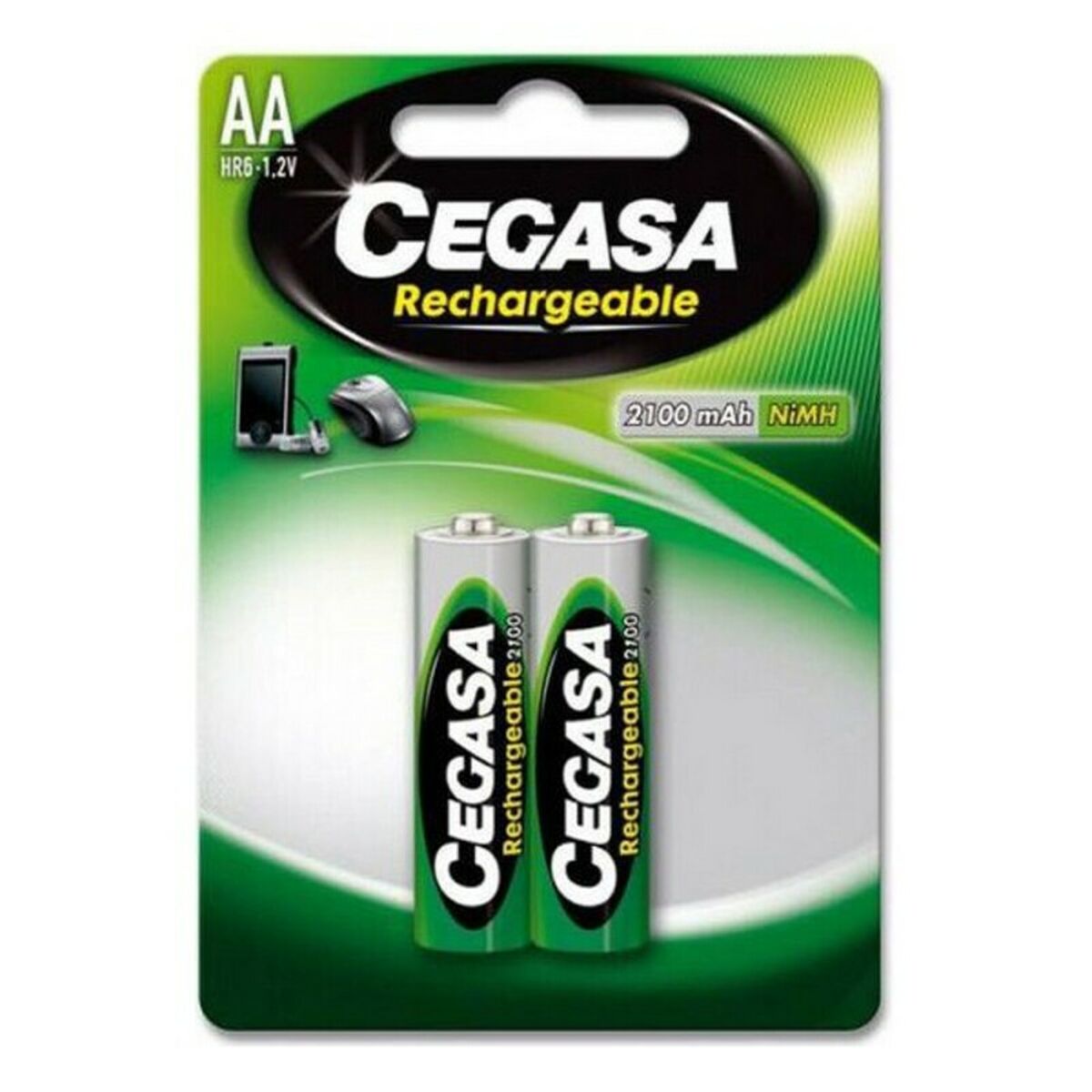 Rechargeable Batteries Cegasa 104371 2100 mAh (2 uds)