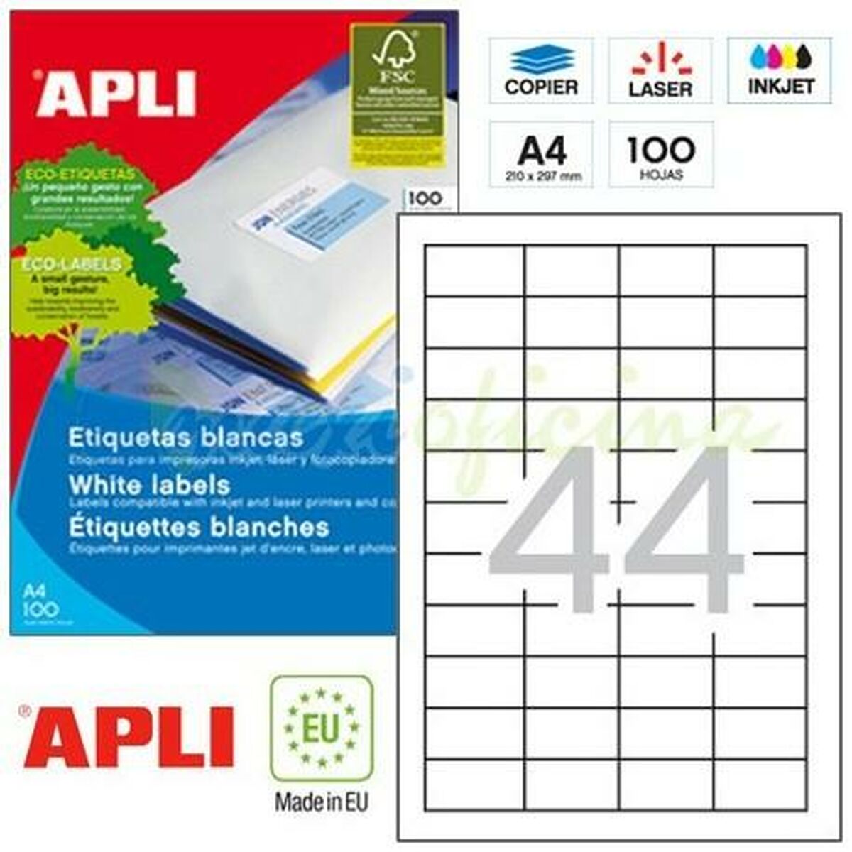 Adhesive labels Apli 581285 100 Sheets 48,5 x 25,4 mm White