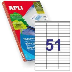 Adhesive labels Apli 01294 100 Sheets 70 x 16,9 mm White