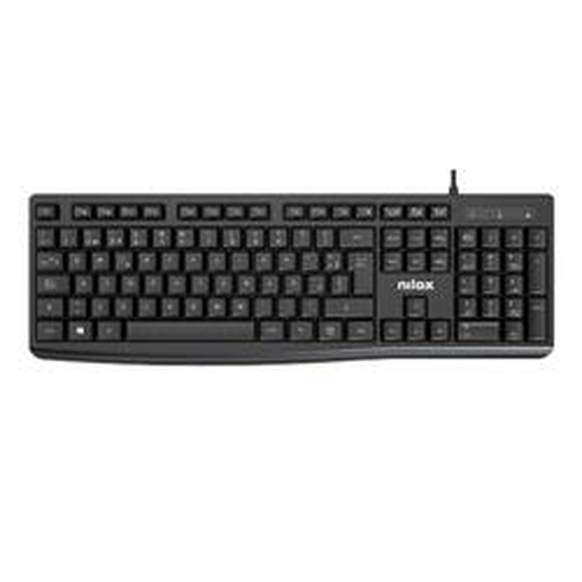 Keyboard Nilox NXKBE000013 Black Spanish Qwerty