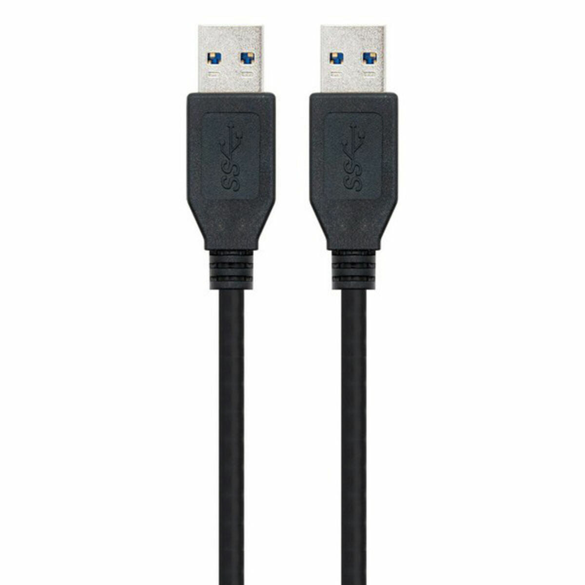 USB 3.0 A to USB A Cable NANOCABLE 10.01.1002-BK Black 2 m