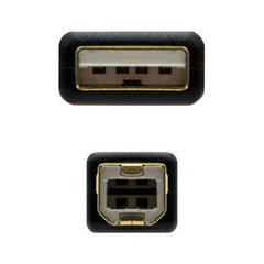 USB 2.0 A to USB B Cable NANOCABLE 10.01.120 Black