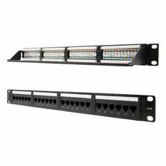 24-port UTP Category 6 Patch Panel NANOCABLE 10.21.3124 19" RJ45 Black