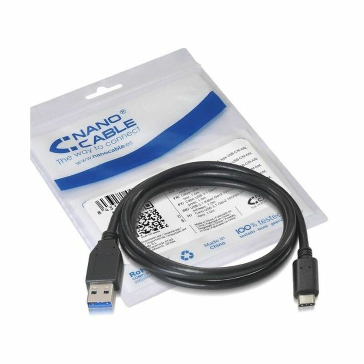 Cable NANOCABLE 10.01.4001 Black 1 m