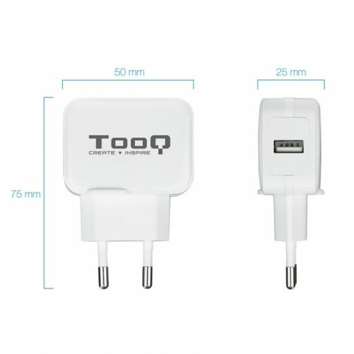 Wall Charger TooQ TQWC-1S01WT White 12 W