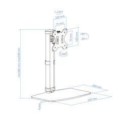 Screen Table Support TooQ DB1127TN-W 17"-27"