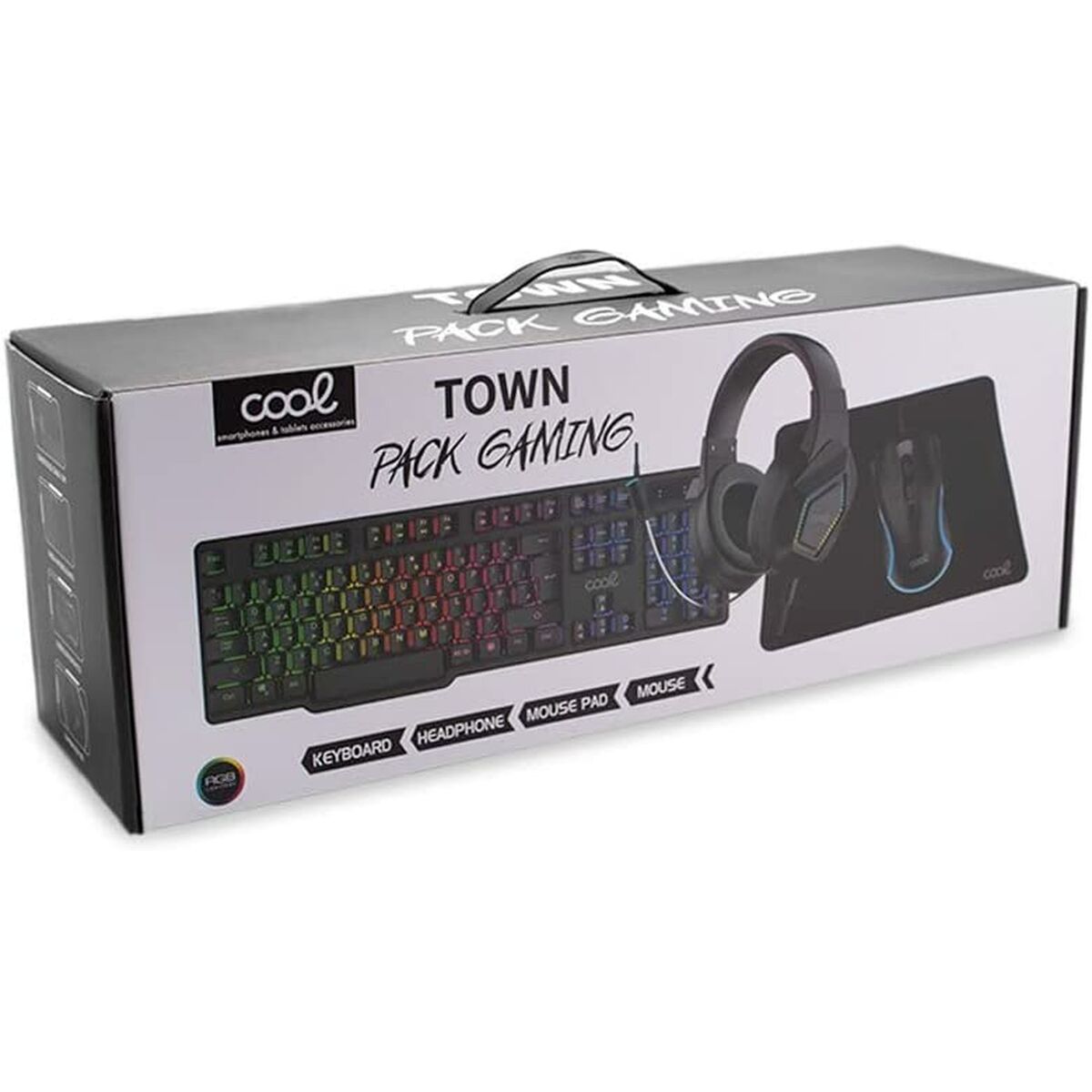 Keyboard with Gaming Mouse Cool Town Pack Gaming Spanish Qwerty