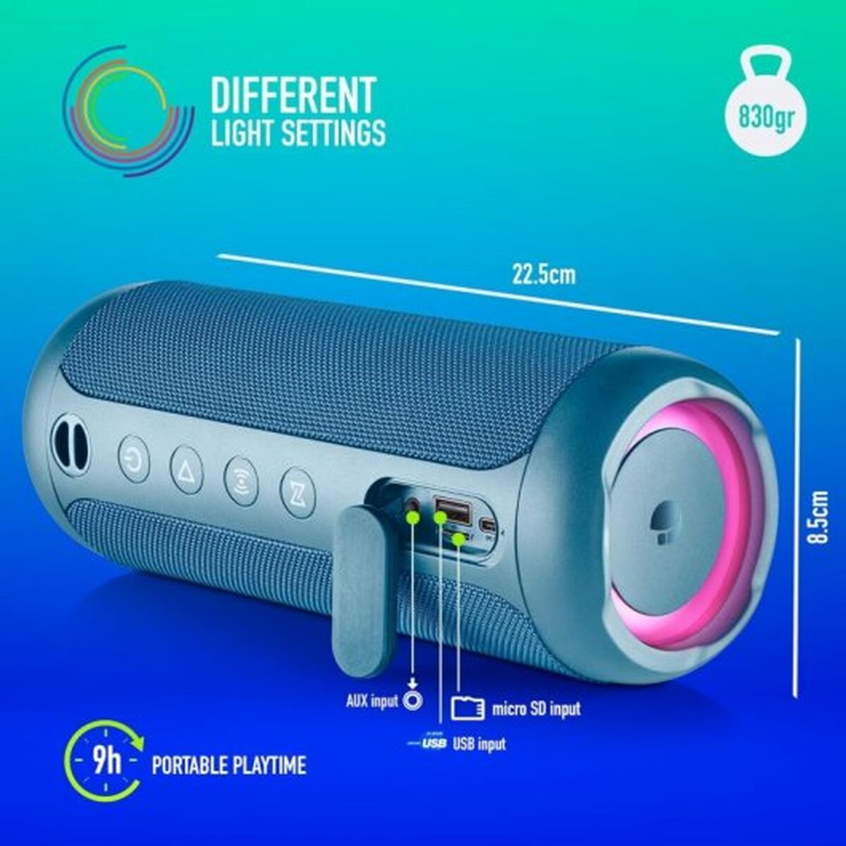 Portable Bluetooth Speakers NGS ROLLERFURIA3BLUE Blue 60 W