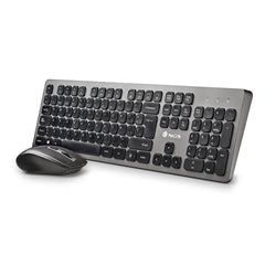 Keyboard and Wireless Mouse NGS Spanish Qwerty Black/Silver