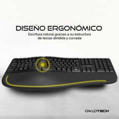 Wireless Keyboard Owlotech EK500 Black Spanish Qwerty