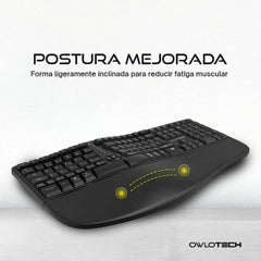 Wireless Keyboard Owlotech EK500 Black Spanish Qwerty