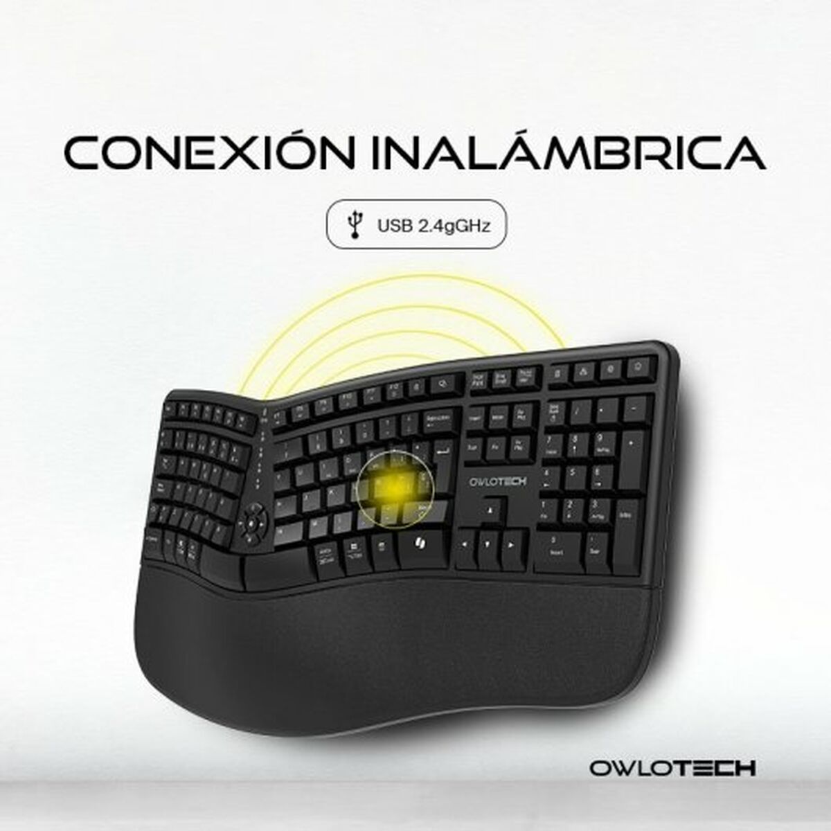 Wireless Keyboard Owlotech EK500 Black Spanish Qwerty