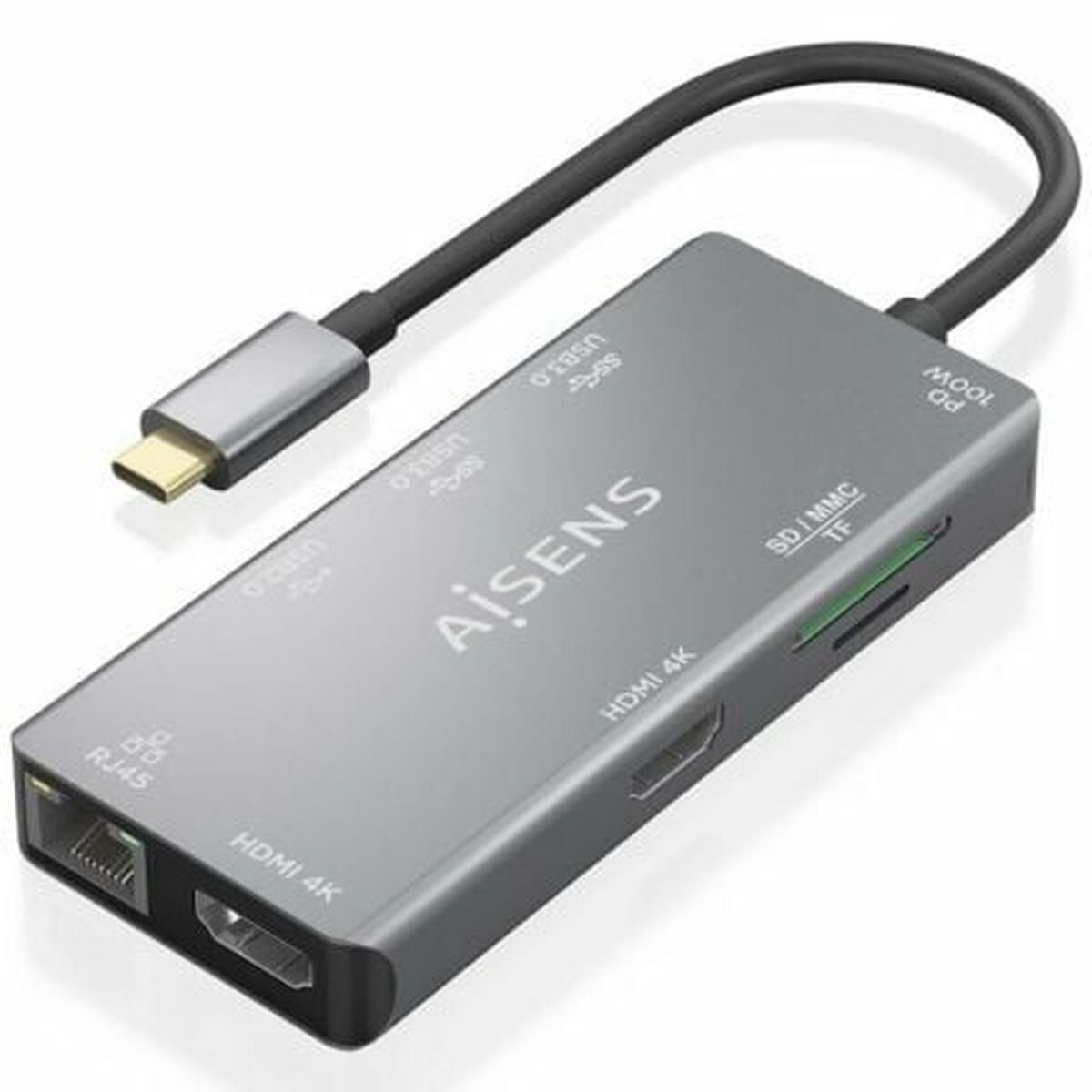 USB Hub Aisens ASUC-9P018-GR Grey