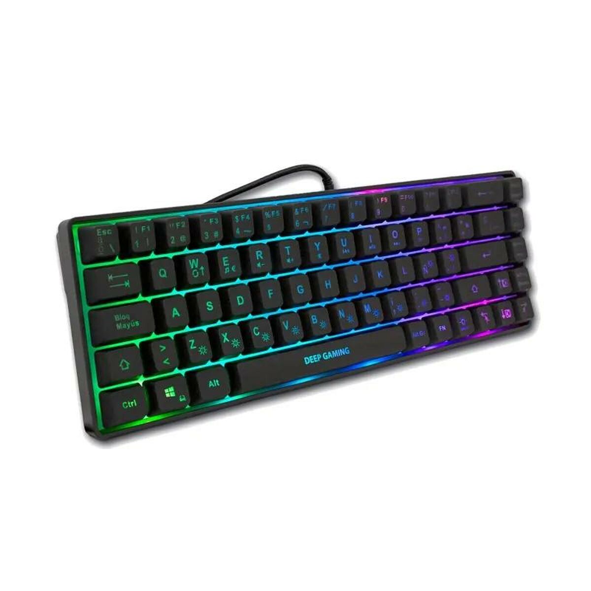 Keyboard CoolBox DG-TEC65-RGB Black Spanish Qwerty