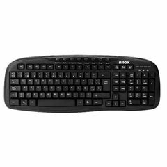 Keyboard Nilox NXKBE000001 Black Spanish Qwerty QWERTY