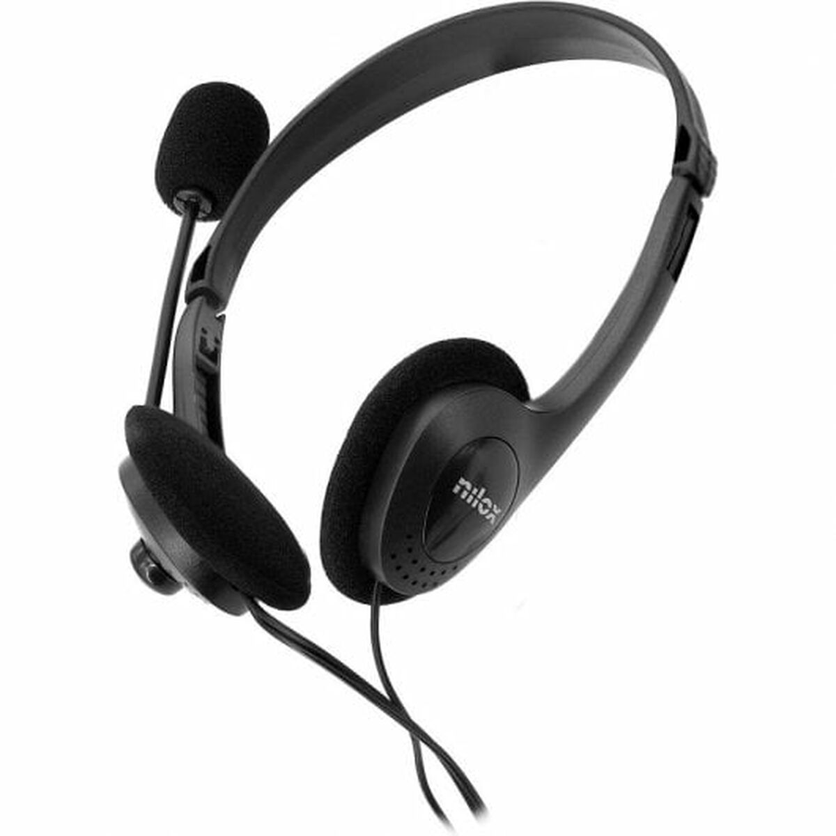 Headphones with Microphone Nilox Black