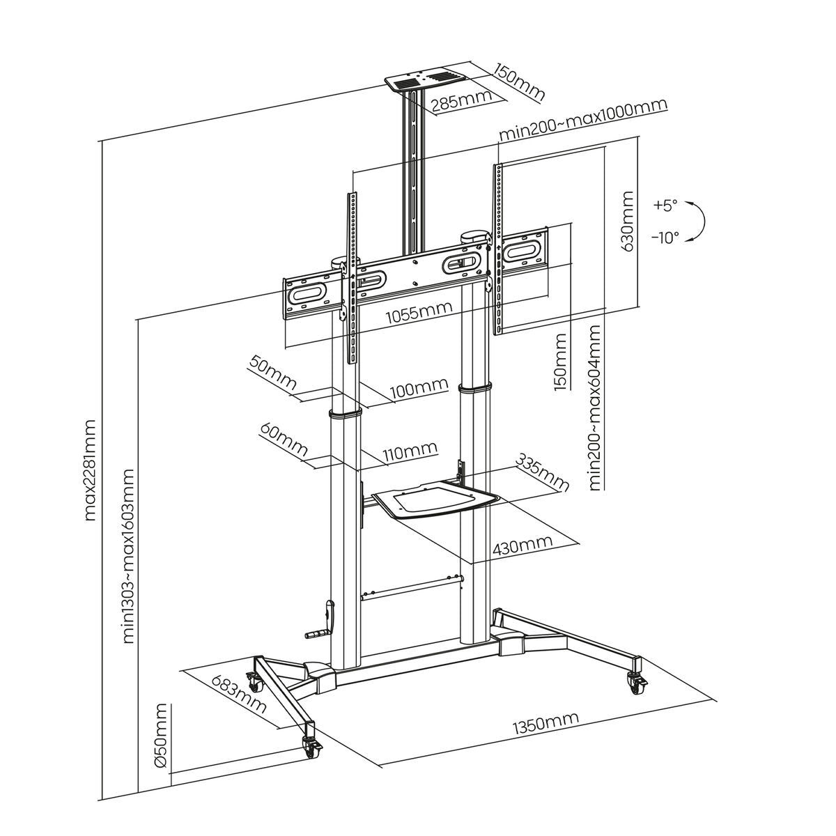 TV Mount Aisens FT100TE-171 60" 100" 100 kg