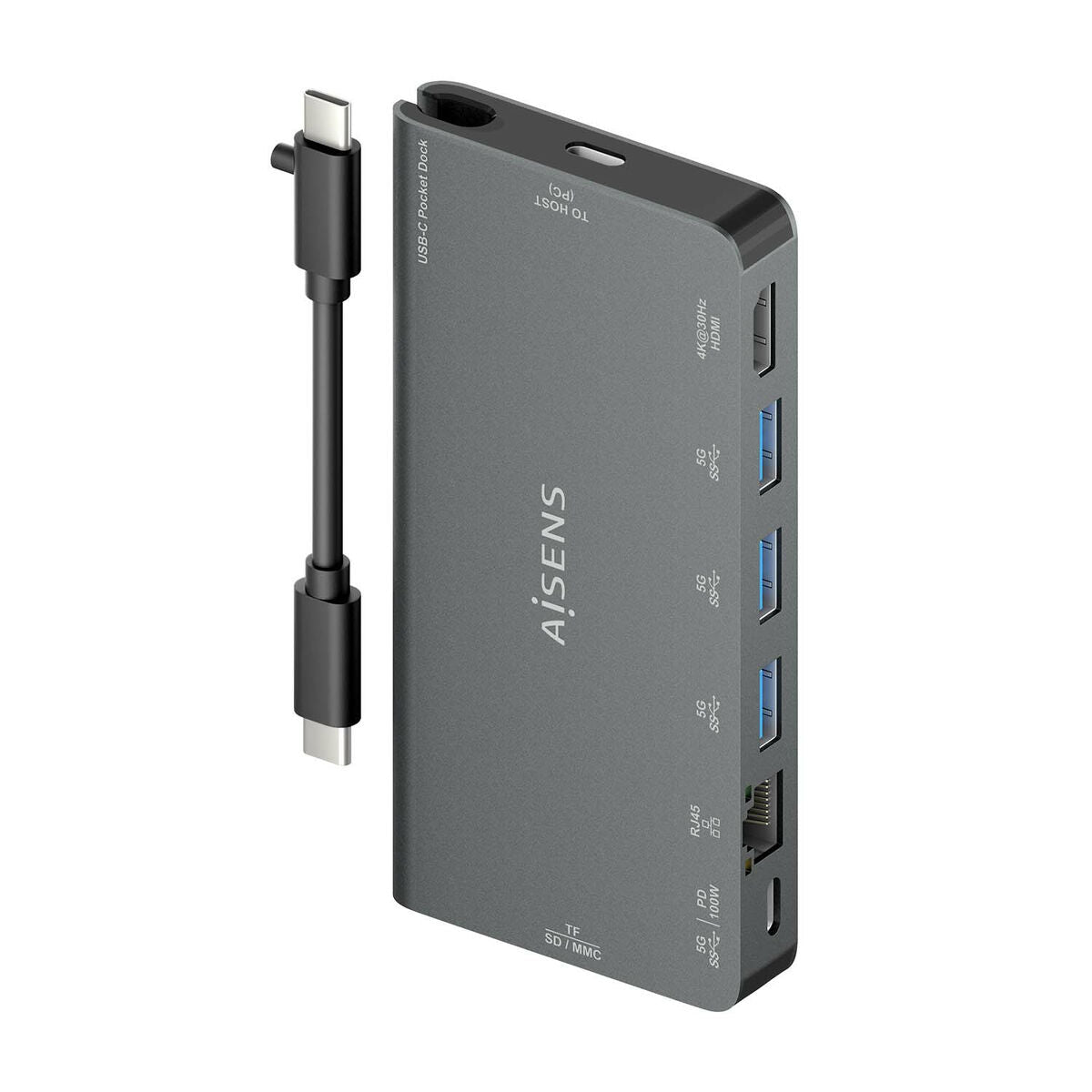 USB Hub Aisens ASUC-8P015-GR Grey (1 Unit)