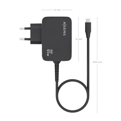 Wall Charger Aisens ASCH-1PD65WL033-BK Black 65 W (1 Unit)