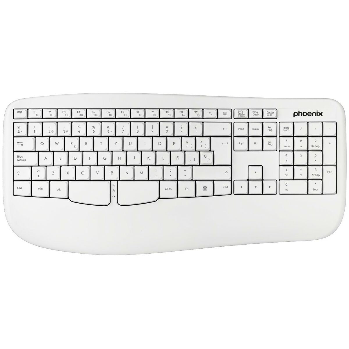 Wireless Keyboard Phoenix K201 White Spanish Qwerty