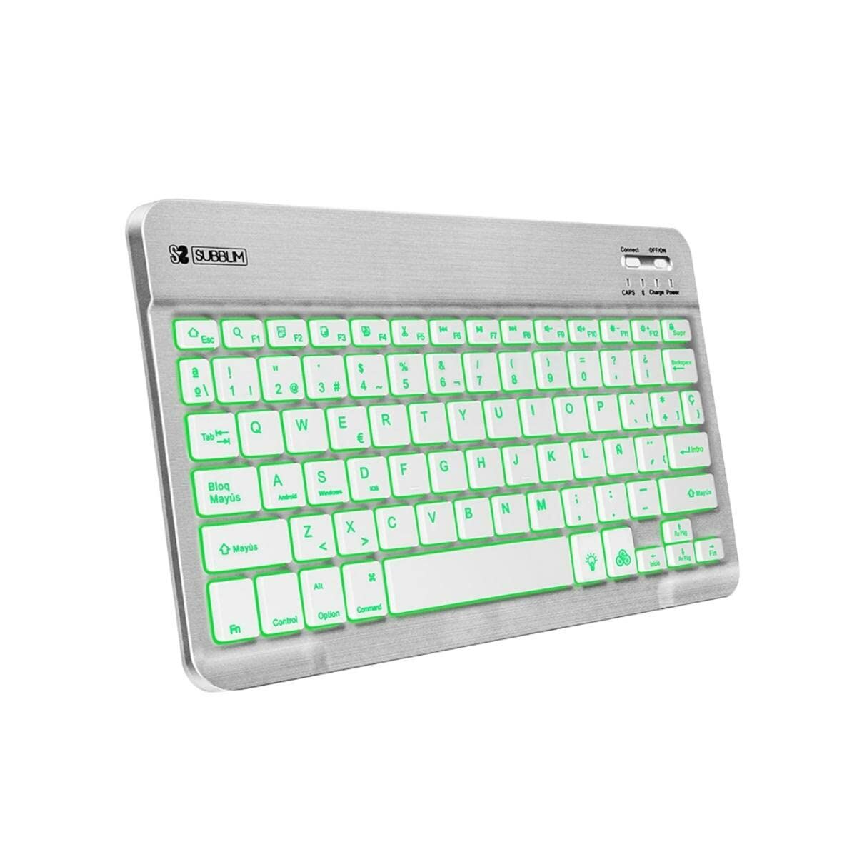 Bluetooth Keyboard Subblim SUB-KBT-SMBL30 Multicolour Silver Spanish Qwerty QWERTY