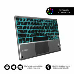 Keyboard with Touchpad Subblim SUB-KBT-SMBT51 Grey Multicolour Spanish Qwerty QWERTY