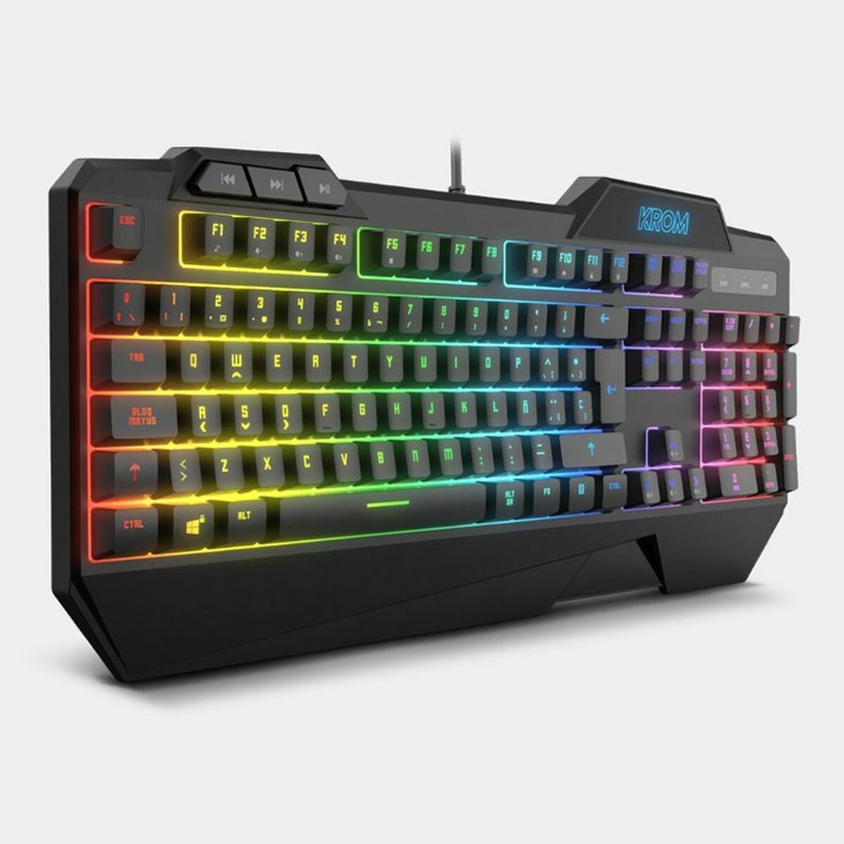 Keyboard with Gaming Mouse Krom Krusher RGB Black