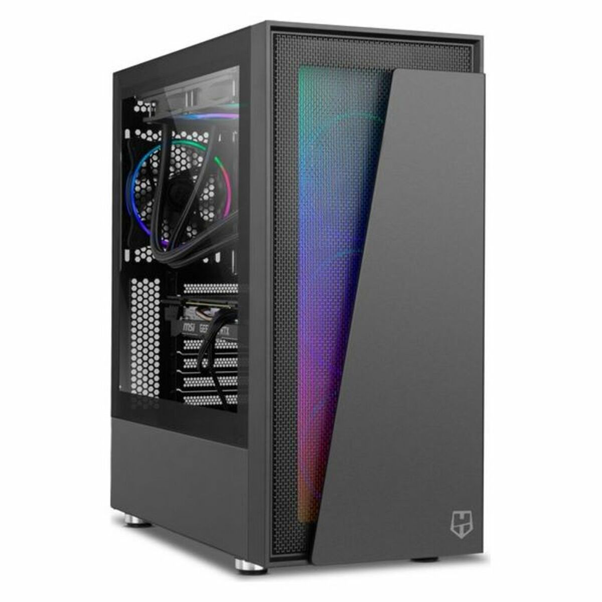 ATX Semi-tower Box Nox 8436587971327 LED RGB Black Multicolour