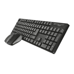 Keyboard and Mouse Trust Qoby Black QWERTY 4 Pieces