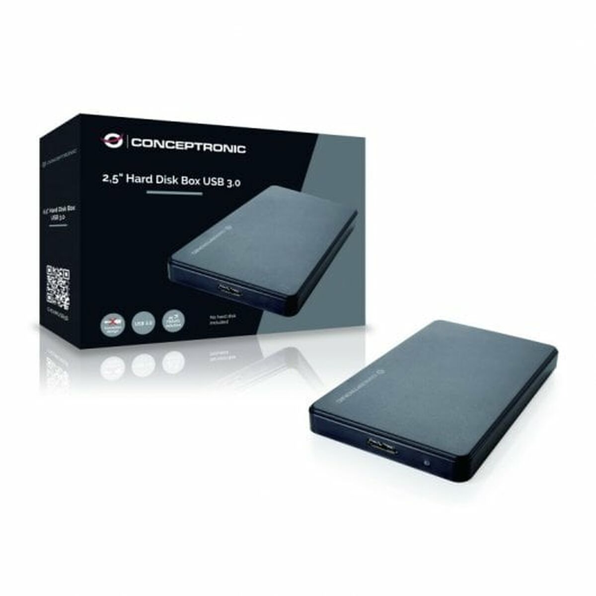 Housing for Hard Disk Conceptronic Grab´n´GO Mini Black USB USB 3.0 USB x 1