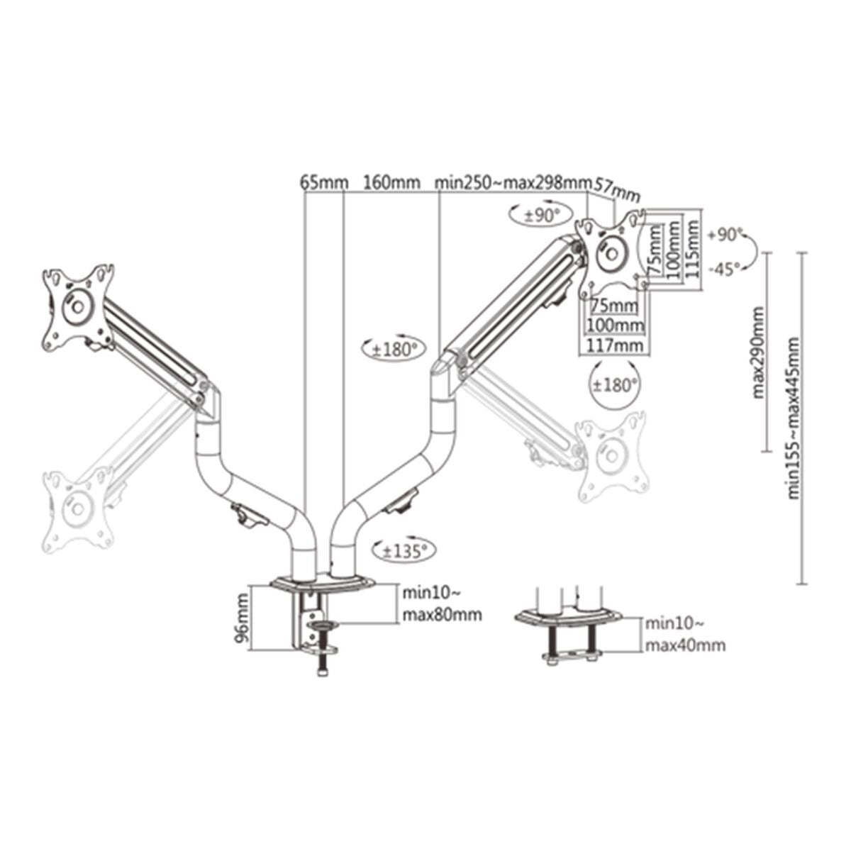 Screen Table Support GEMBIRD MA-DA2-02 17" 32"