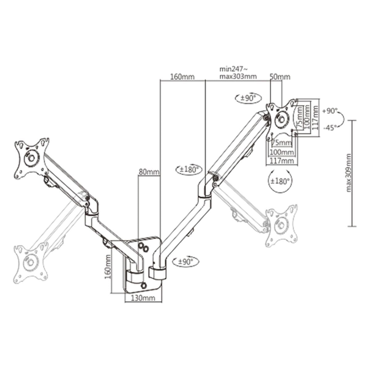 Screen Table Support GEMBIRD MA-WA2-01 17" 27"