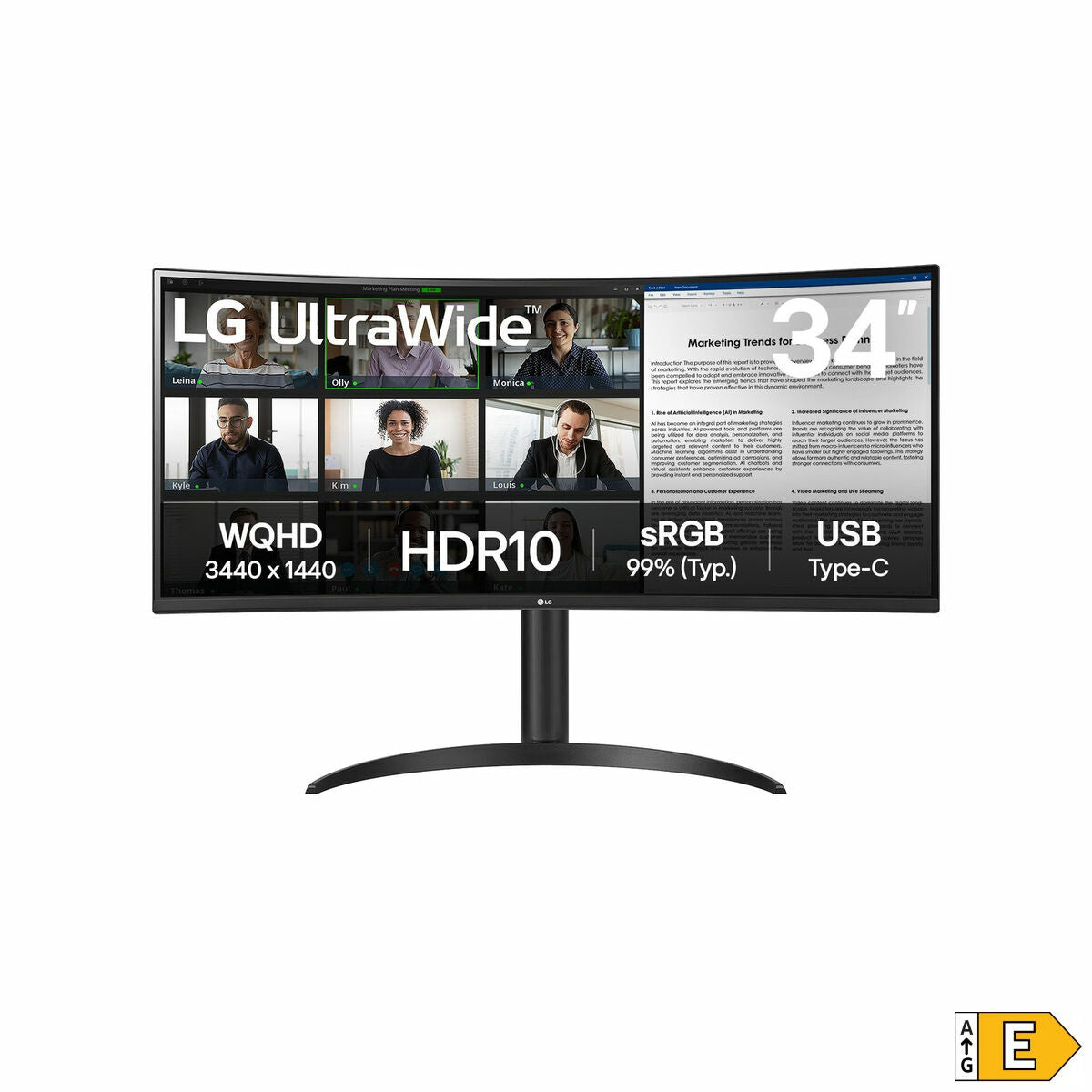 Monitor LG 34WR50QK-B 34" 50-60 Hz Wide Quad HD