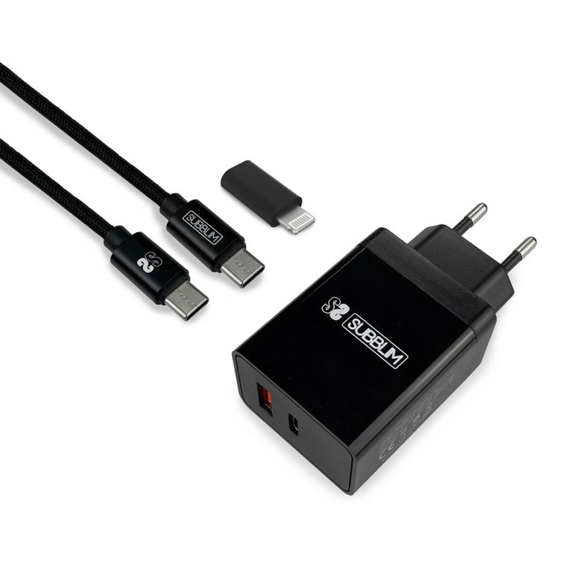 Wall Charger Subblim SUBCHG-3WPD11 Black (1 Unit)