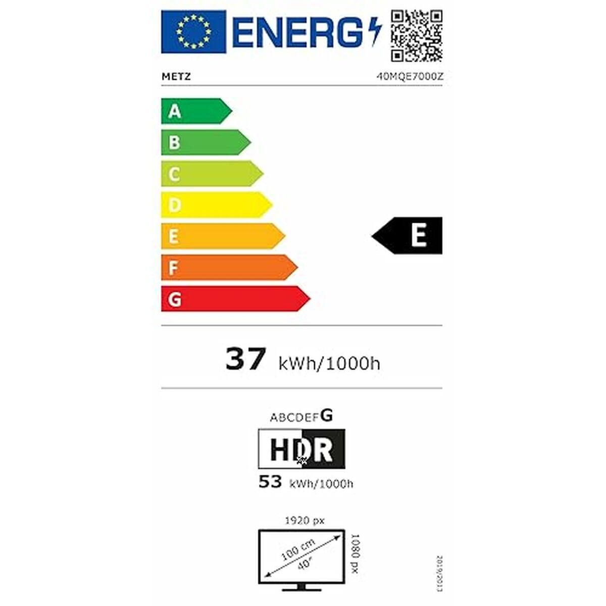 Smart TV Metz 40MQE7000Z Full HD 40" LED QLED