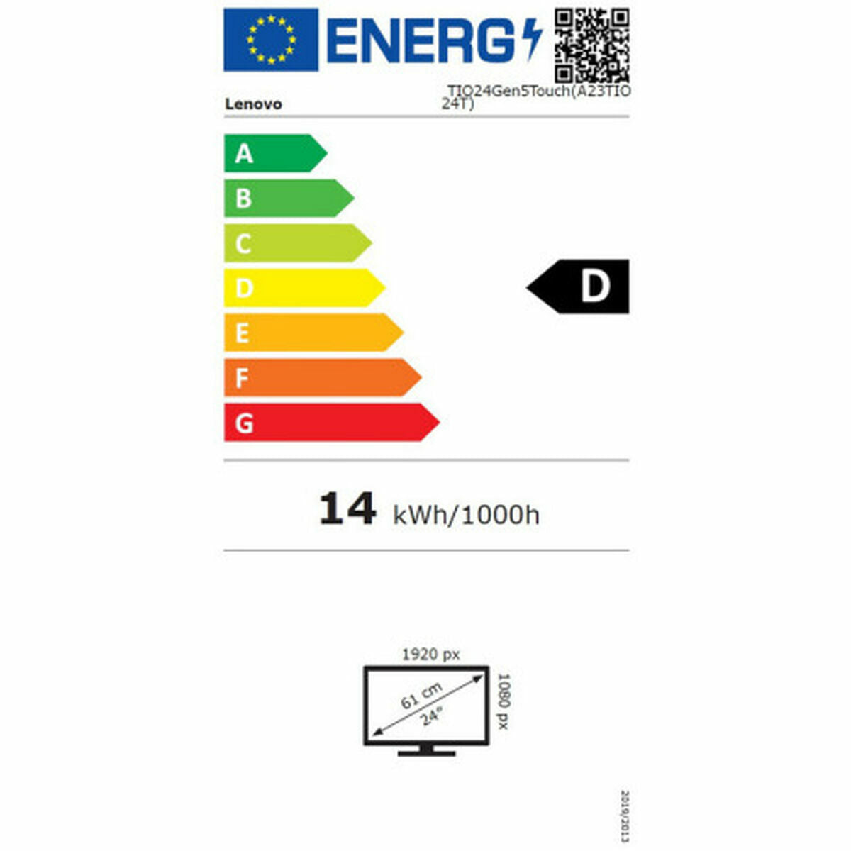 Monitor Lenovo 12NBGAT1EU Full HD 23,8" 50 - 60 Hz 60 Hz