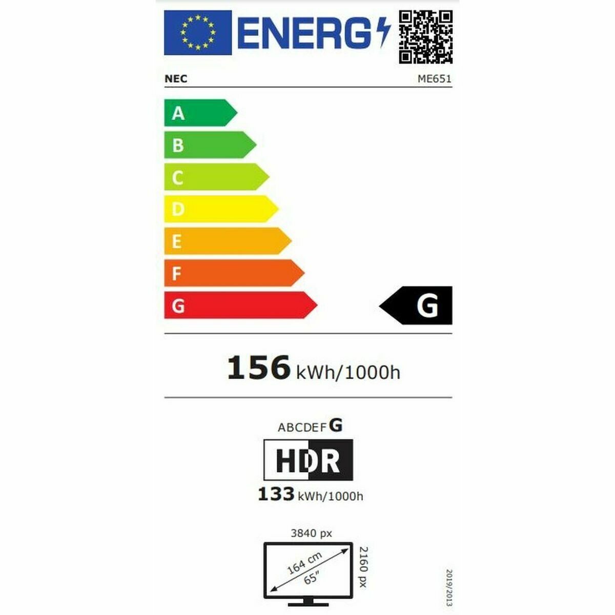 Videowall Monitor NEC ME651 4K Ultra HD 65"