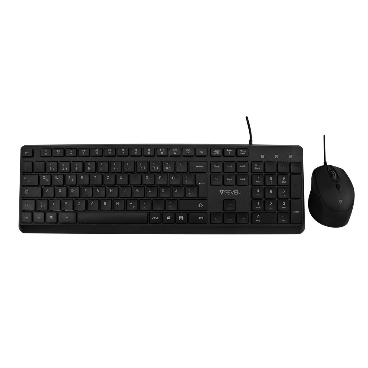 Keyboard and Mouse V7 CKU350ES Black Spanish Qwerty