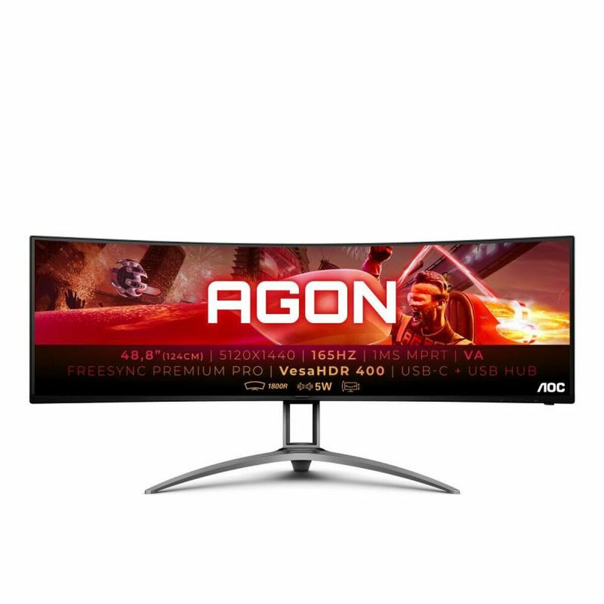 Monitor AOC AG493UCX2 DQHD 165 Hz LED VA Flicker free NVIDIA G-SYNC 49"