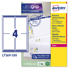 Printer Labels Avery L7169 White 100 Sheets 99,1 x 139 mm (5 Units)