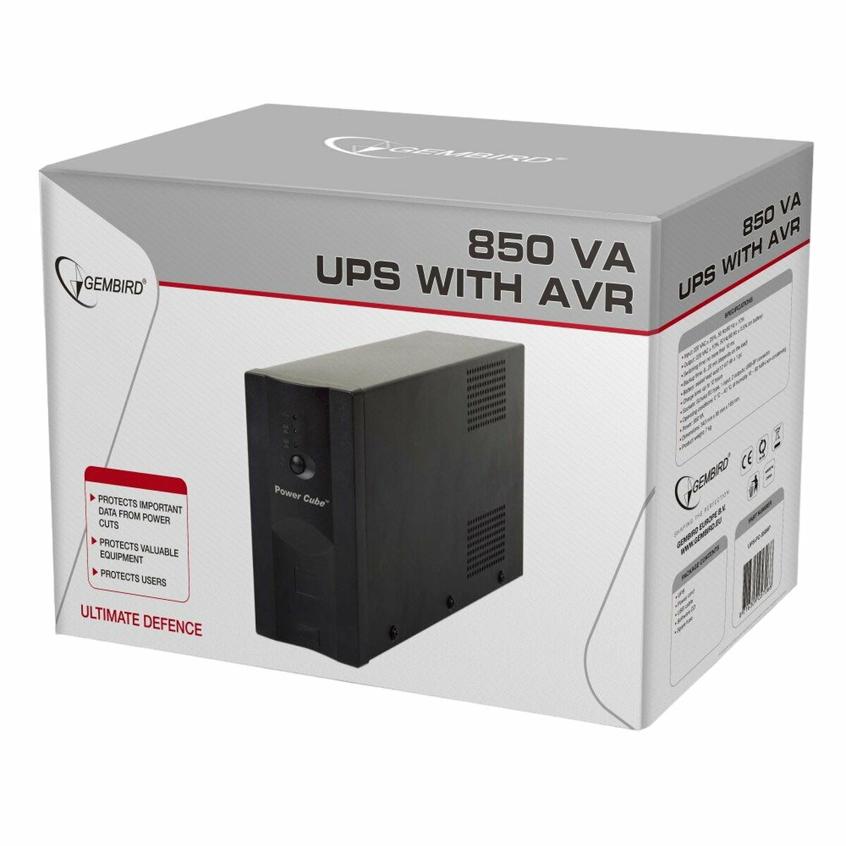 Uninterruptible Power Supply System Interactive UPS GEMBIRD UPS-PC-850AP 520 W