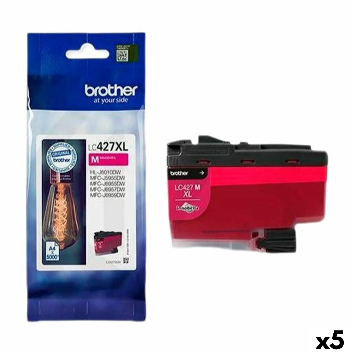 Original Ink Cartridge Brother HL-J6010DW, MFCJ5955DW, MFCJ6955DW, MFCJ6957DW, MFCJ6959DW Magenta (5 Units)