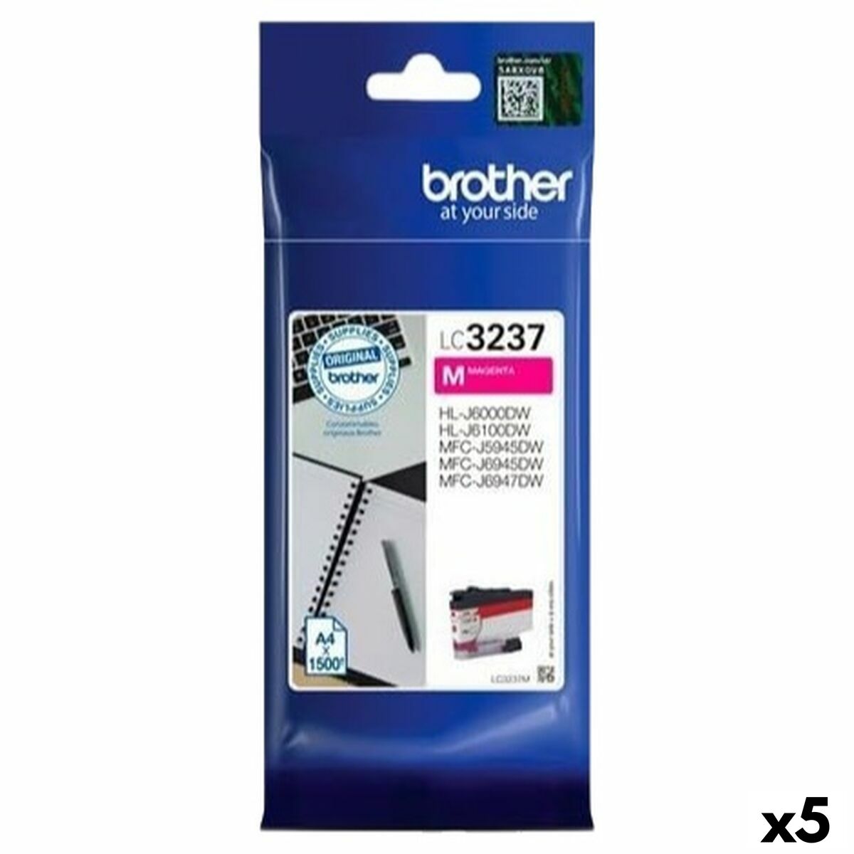 Original Ink Cartridge Brother HLJ6000 / MFCJ5945 6945 Magenta (5 Units)